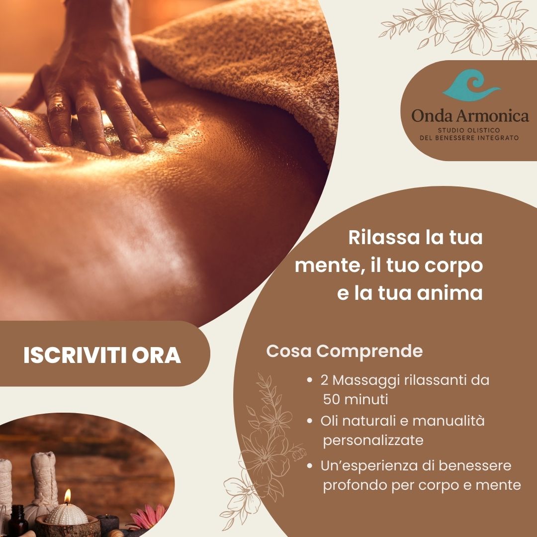 Onde di Benessere: 2 Massaggi Rilassanti Speciali Onde di Benessere: 2 Massaggi Rilassanti Speciali